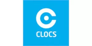 Blue logo featuring a stylised letter 'C' and the text 'CLOCS' beneath.