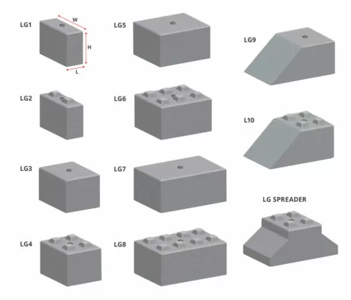 Interlocking concrete blocks dimensions