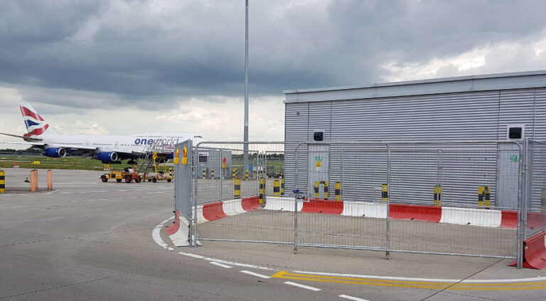MASS Safety Barriers set up at an airport