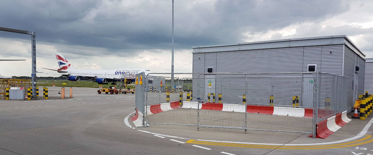 MASS Safety Barriers set up at an airport