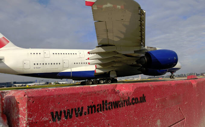 Maltaward Concrete Barrier Airside at Heathrow