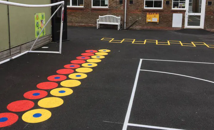 Playground painted lines for tarmac football pitch