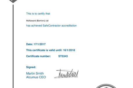 Safecontractor Certificate of Accreditation
