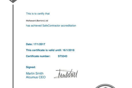 Safecontractor Certificate of Accreditation