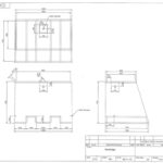 Engineering drawing showcasing dimensions and specifications for a structural component with sockets.