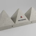 Tank trap pyramid-shaped concrete barriers by Maltaward for anti-vehicle protection