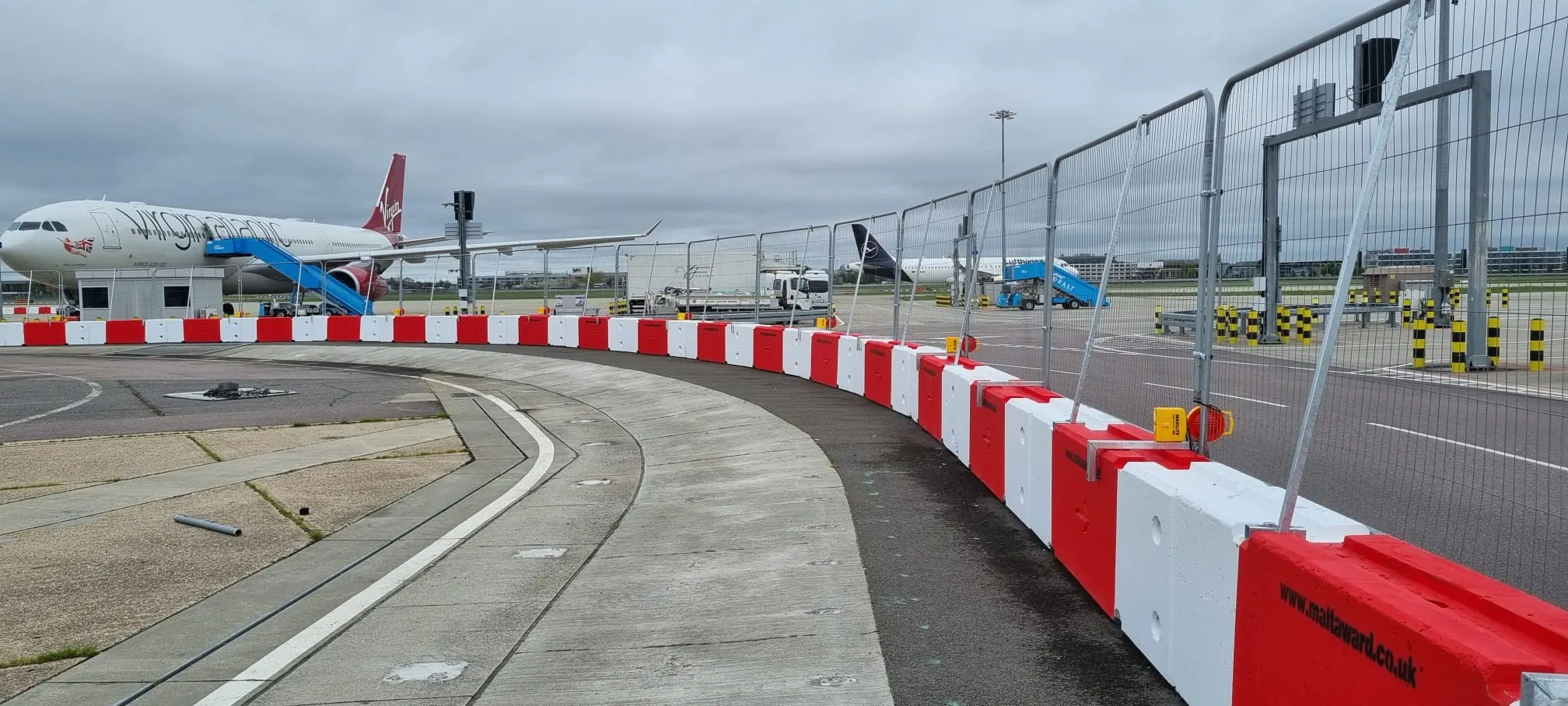 heathrow airport concrete barriers