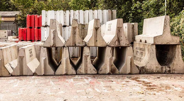 Stacks of Jersey Concrete Blocks