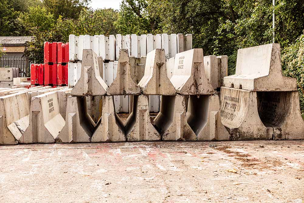 Stacks of Jersey Concrete Blocks